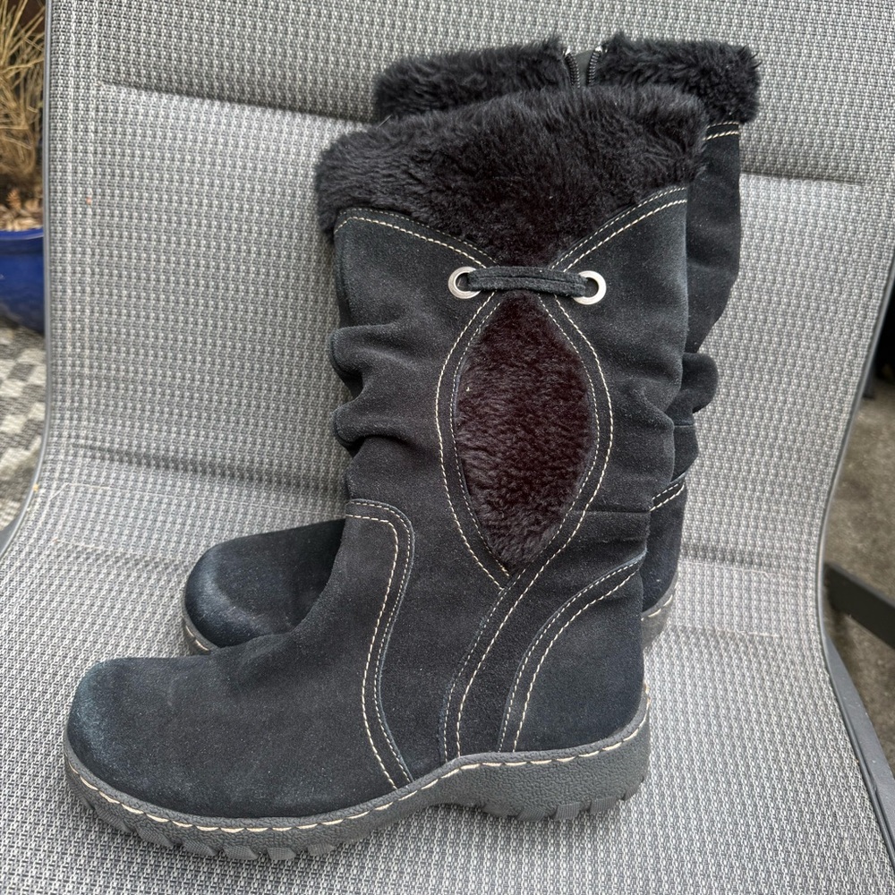 Denver Hayes Black Winter Rain Boots with Rugged Tread
